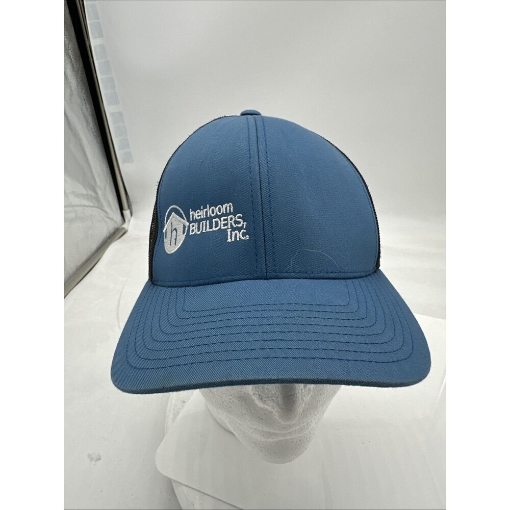 Heirloom Builders Hat  Trucker Cap Blue Black Adjustable SnapBack